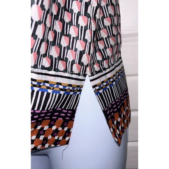 Maeve Anthropologie Sz SMALL  Prema Tank Button Up Top Boho Geo Print EUC - Picture 7 of 10